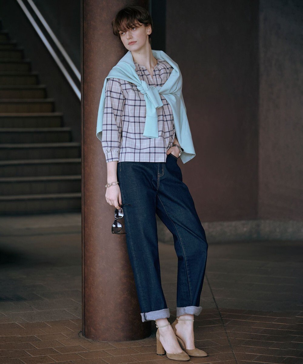 J.PRESS LADIES 【洗える】BASIC STRETCH DENIM ボーイフィット パンツ 