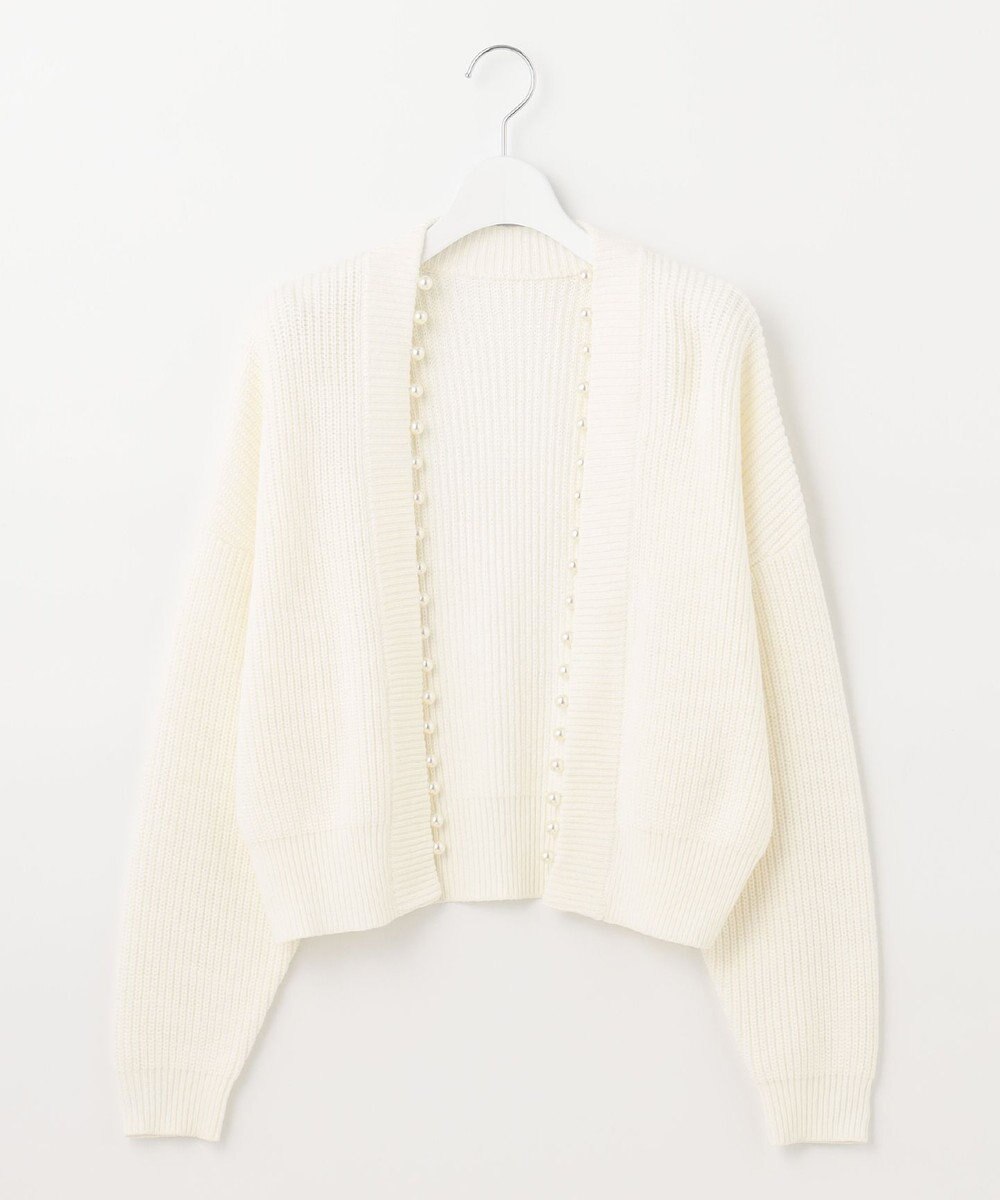 Feroux 【洗える】パール付き カーディガン 