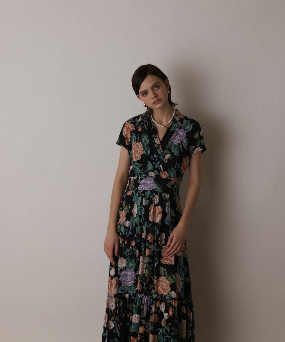 GRACE CONTINENTAL アンティークフラワープリントワンピース 