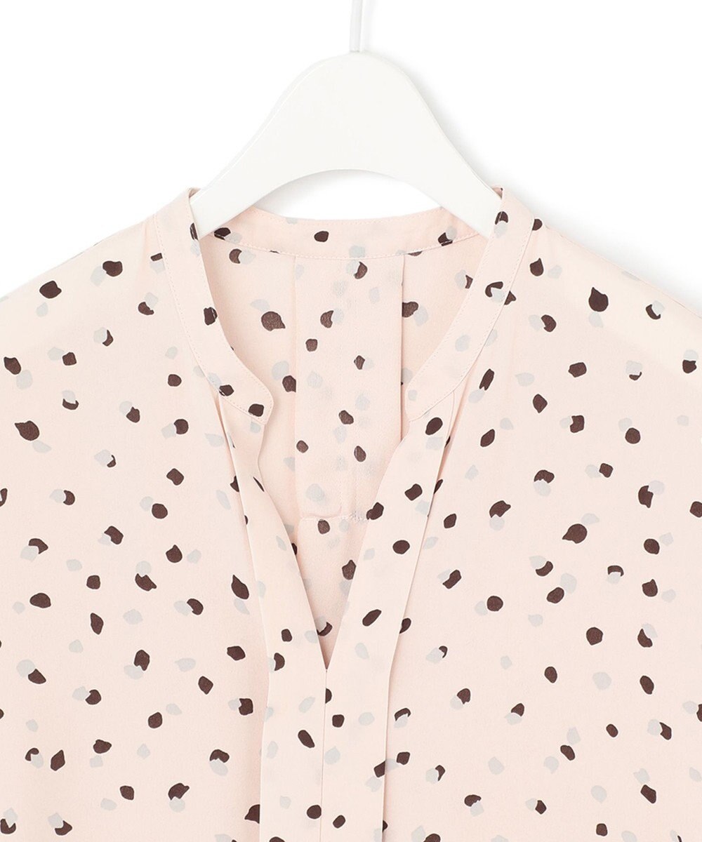 ICB 【WEB限定カラーあり・洗える】Back Satin Amunzen キーネックブラウス 