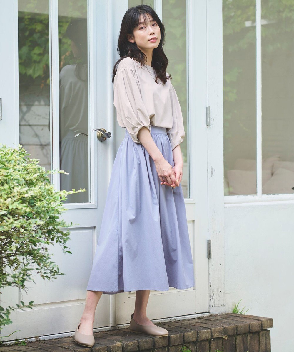 ANY シルケットスムースパフスリーブトップス 