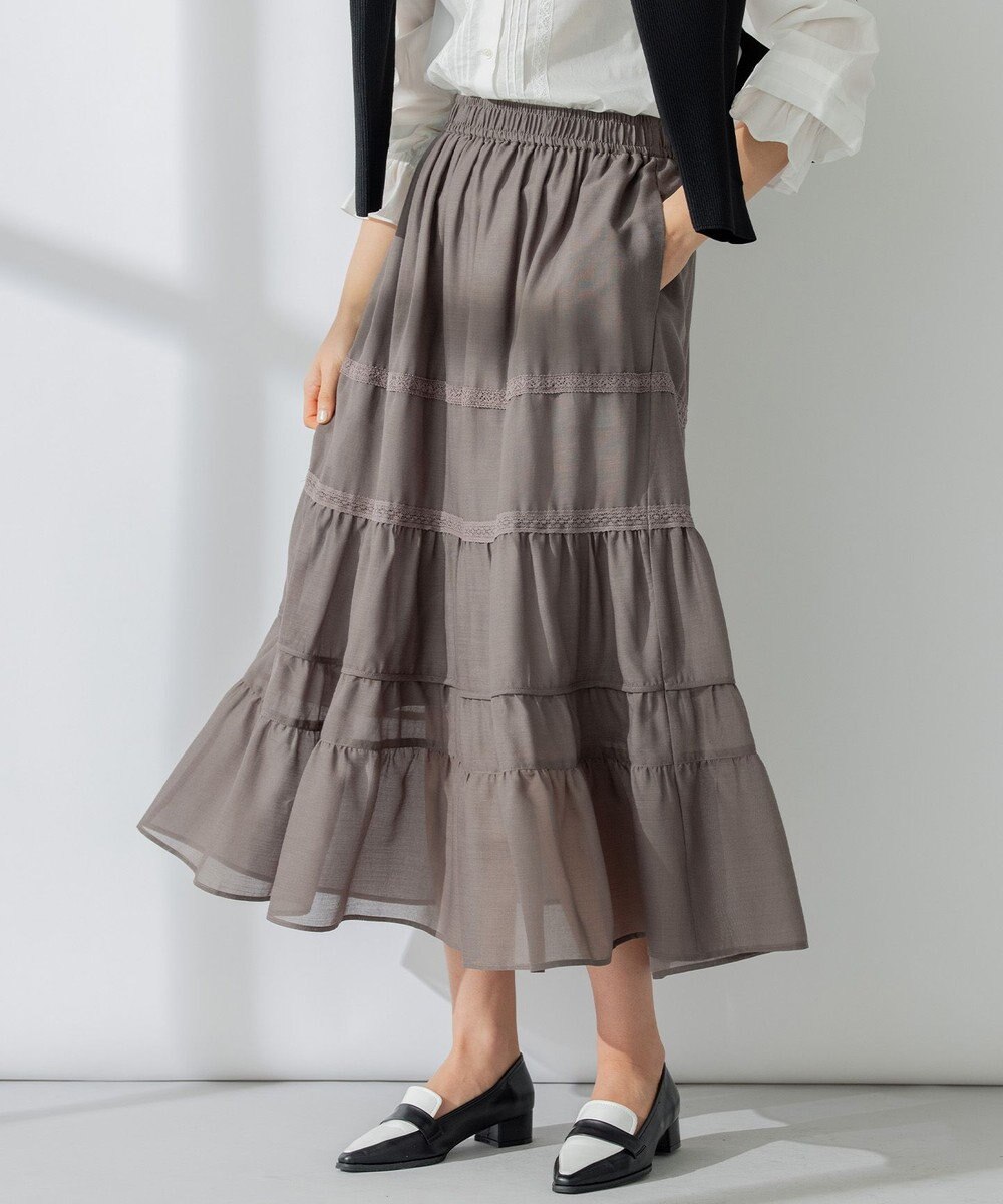 組曲 【洗える】レーシーボイル スカート 