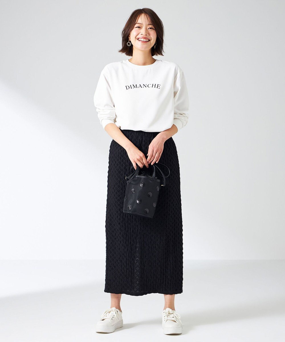 ANY SIS L 【洗える】2wayストレッチジョーゼットロゴ ロンT 