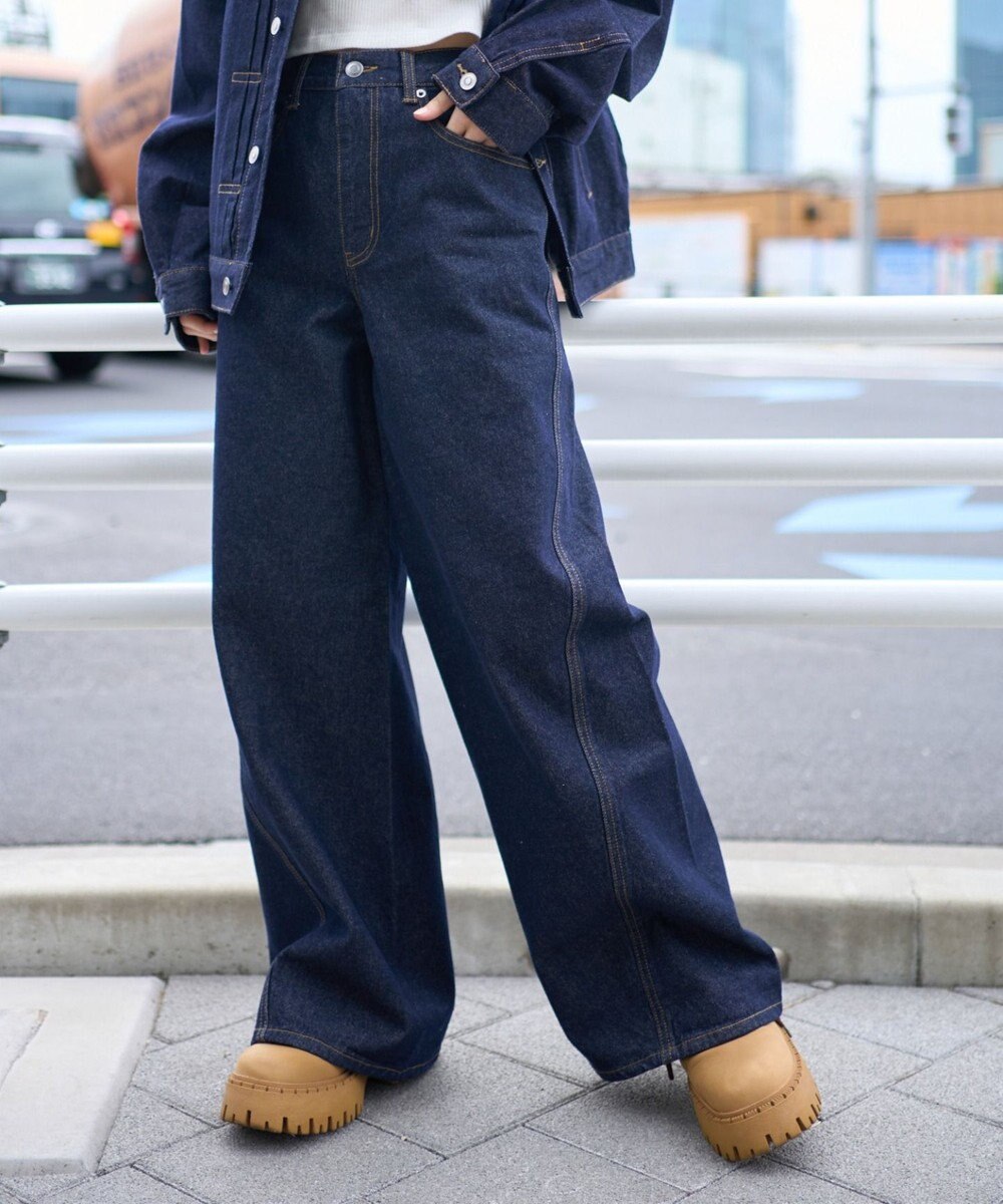 WEGO 【ユニセックス着用ITEM】カバーフィットフラップデニムパンツ 