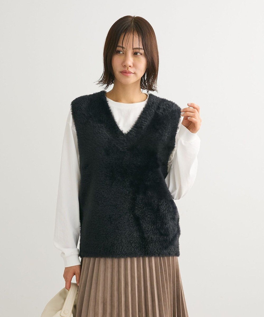 Green Parks シャギーＶネックニットベスト 