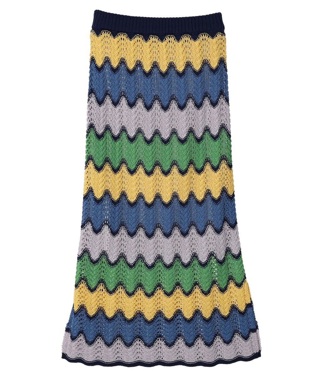 Green Parks 透かし編みマルチボーダースカート 