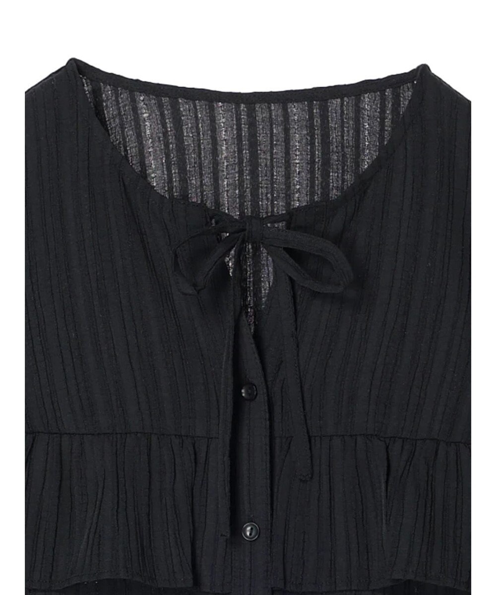 earth music&ecology フリル切替えショートブラウス 