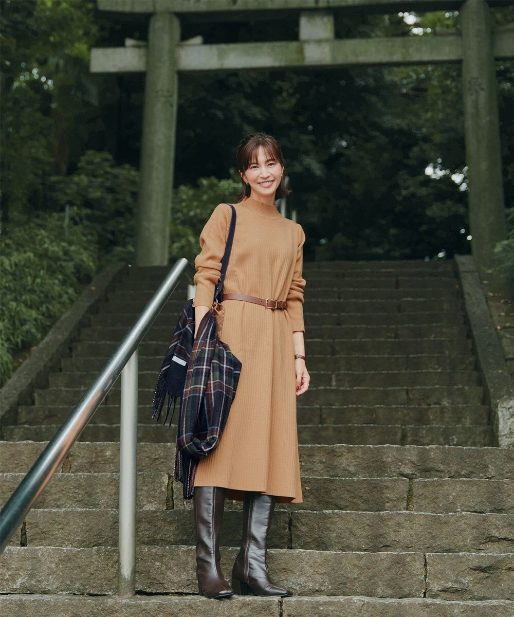 Tiaclasse 【安田美沙子さん着用・新色・XSサイズ追加】リブ切替ニットワンピース 