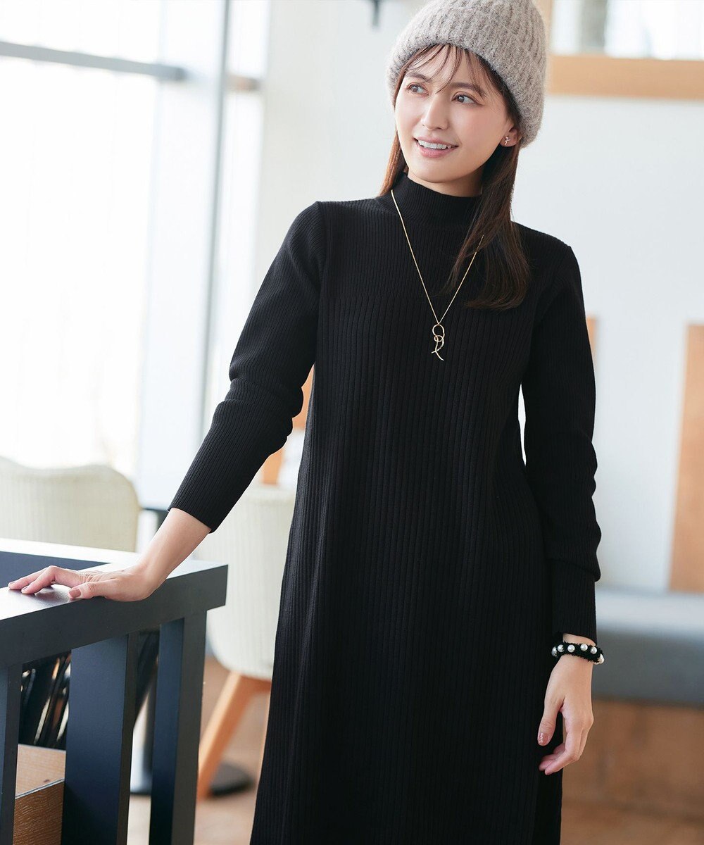 Tiaclasse 【安田美沙子さん着用・新色・XSサイズ追加】リブ切替ニットワンピース 