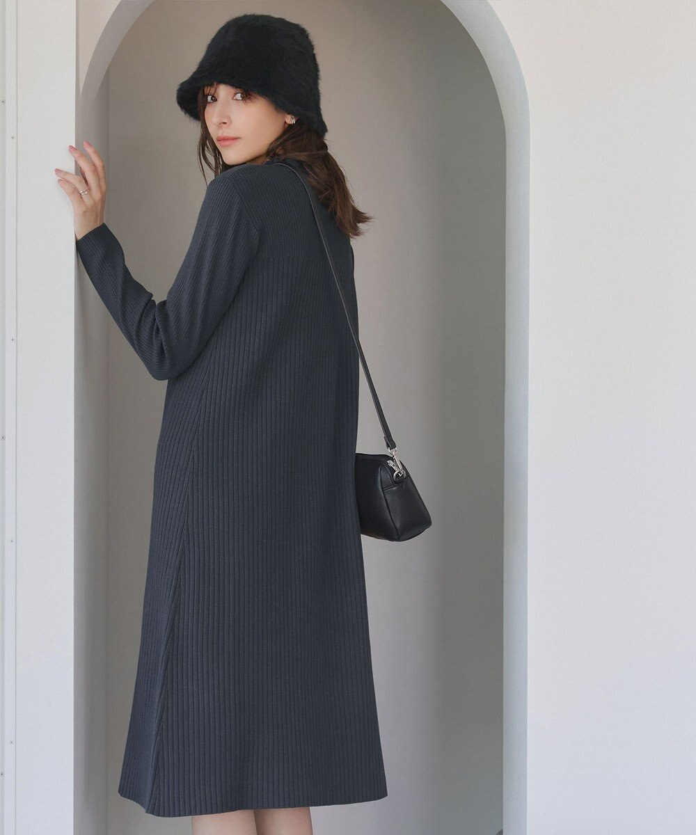 Tiaclasse 【安田美沙子さん着用・新色・XSサイズ追加】リブ切替ニットワンピース 