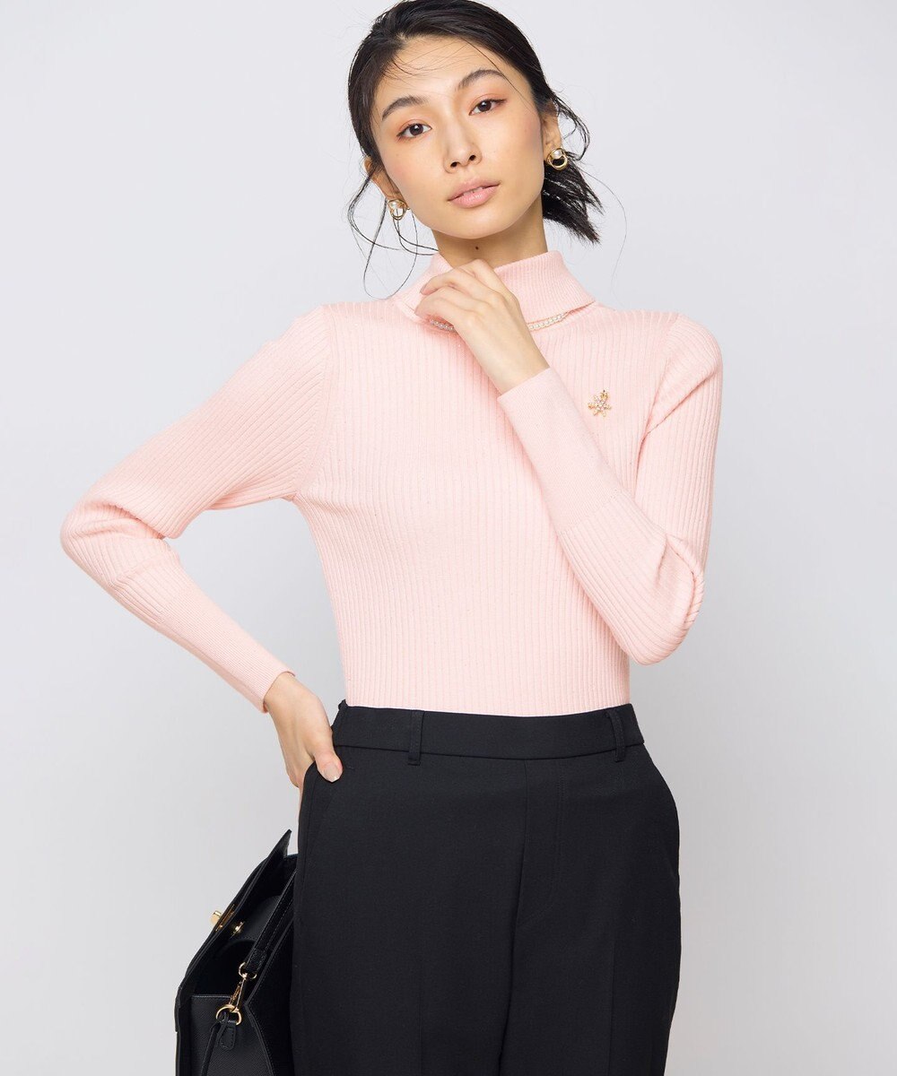 組曲 【前後着用・手洗い可】ELENAスパンコール襟デザイン ニット 