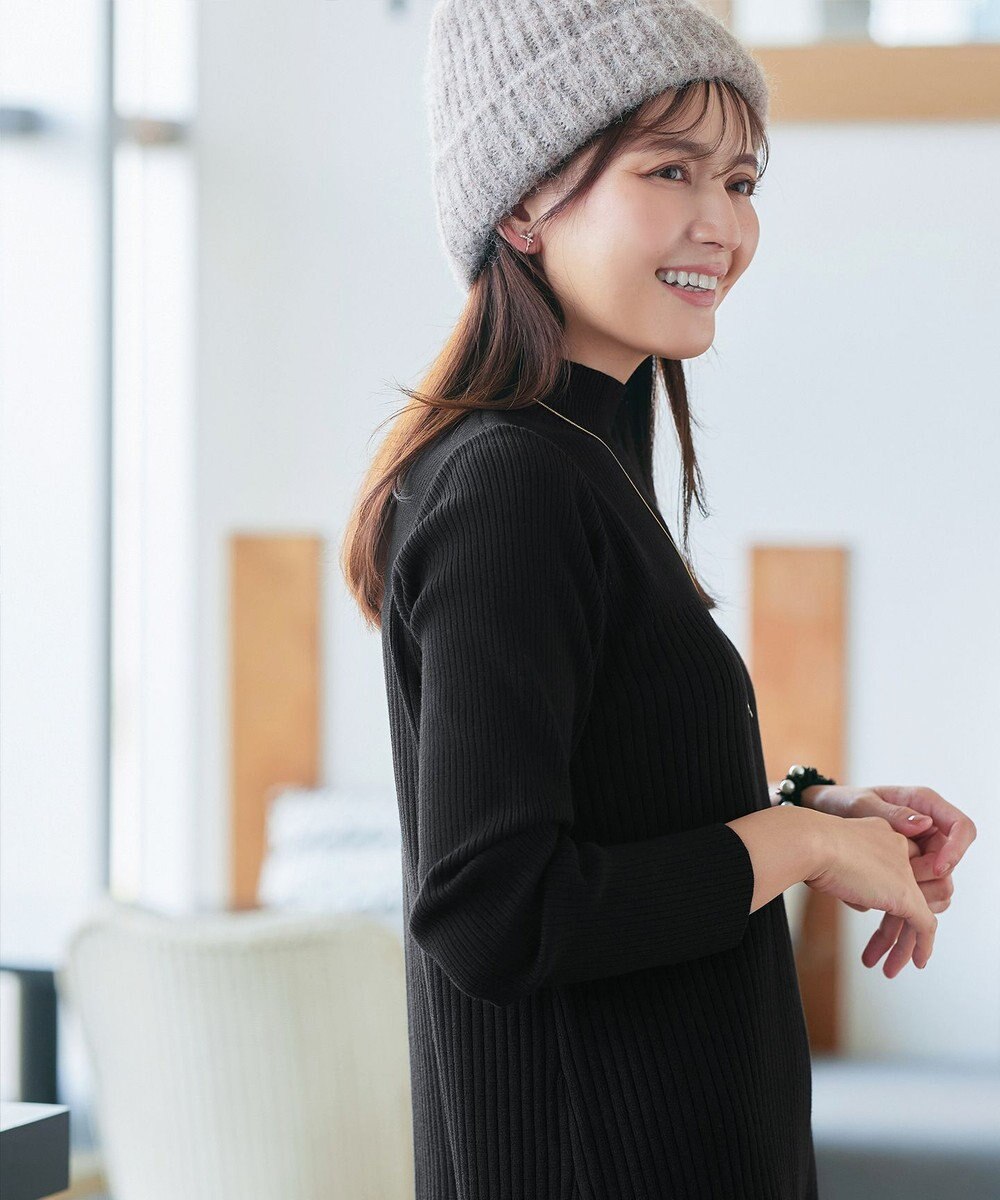 Tiaclasse 【安田美沙子さん着用・新色・XSサイズ追加】リブ切替ニットワンピース 