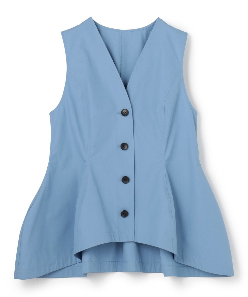 uncrave コットンクロスプレーン ペプラムジレブラウス 