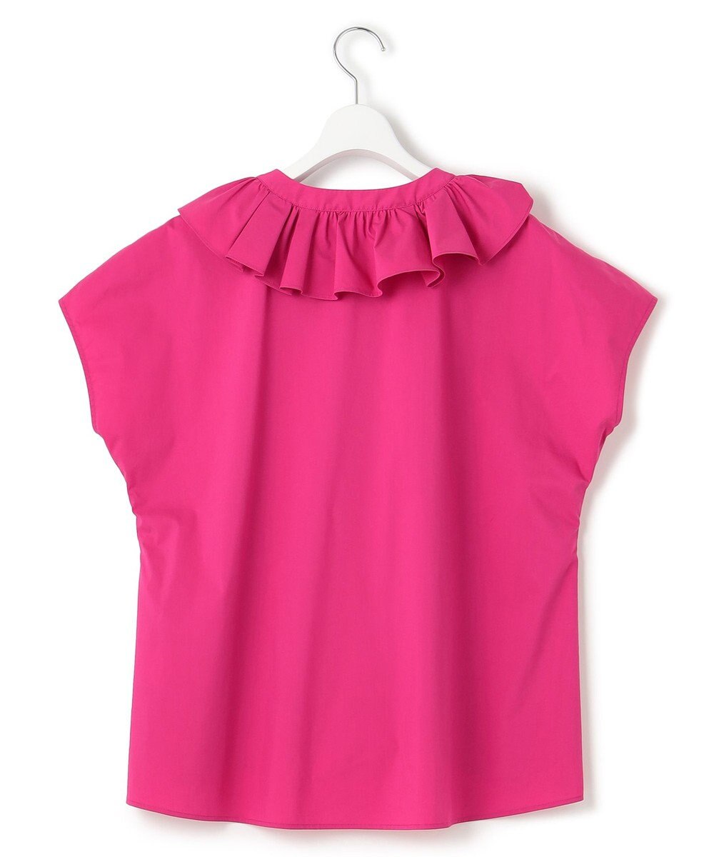 23区 L 【一部店舗限定/洗える】ハイカウントウェザーストレッチ フリル ブラウス 