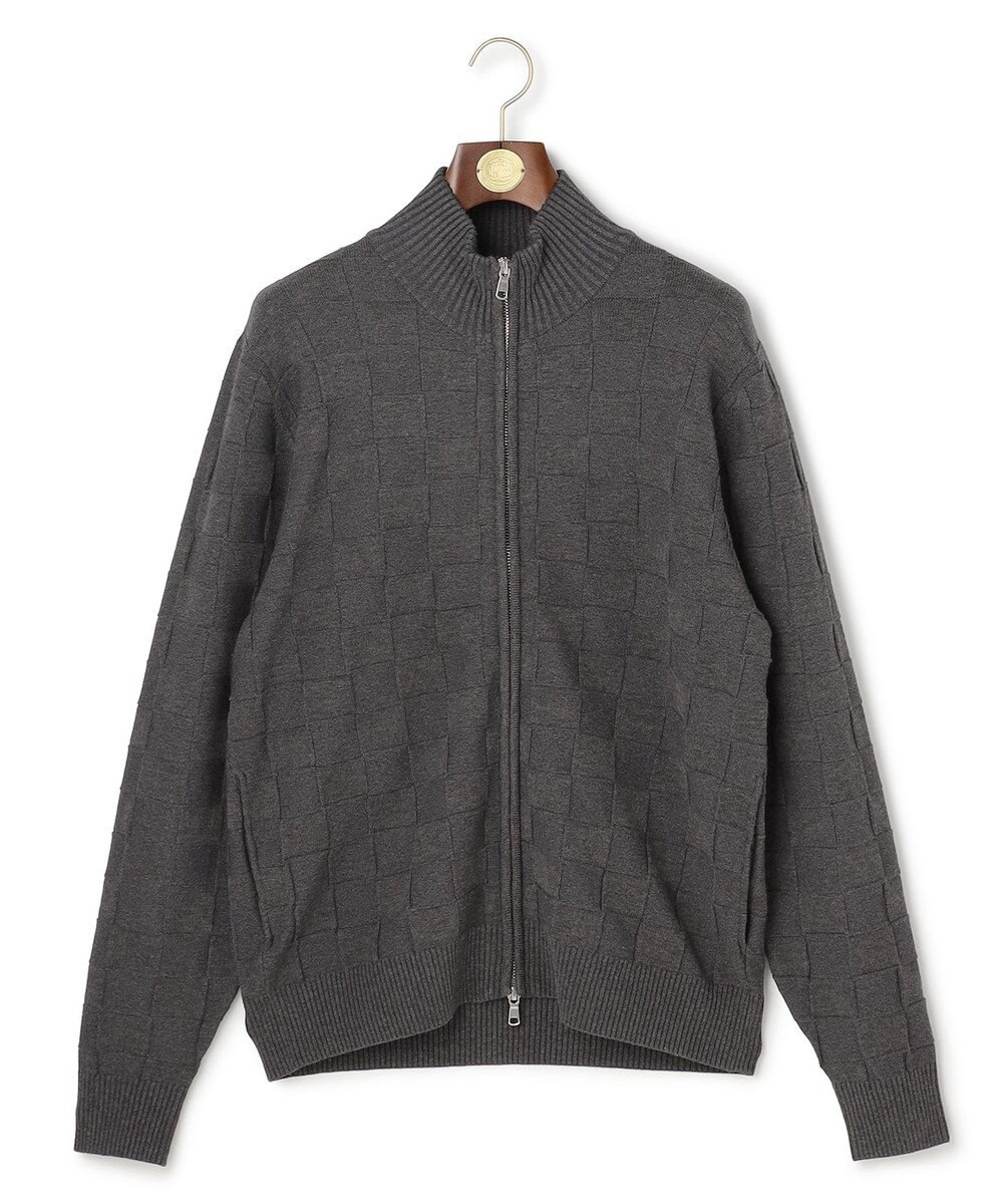 J.PRESS MEN 温かさと軽さの快適素材【ストレッチ / イージーケア】【FLEX YARN】リンクスフルジップ  ニットカーディガン 