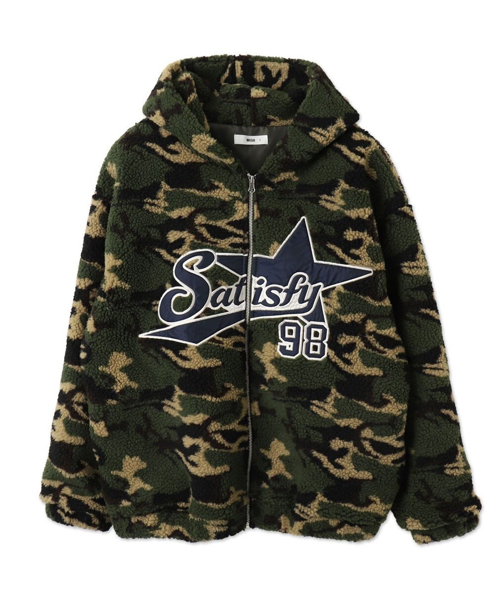 WEGO 迷彩ロゴボアパーカー 