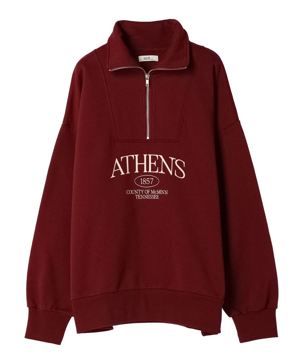 earth music&ecology ハーフジップロゴチュニック 