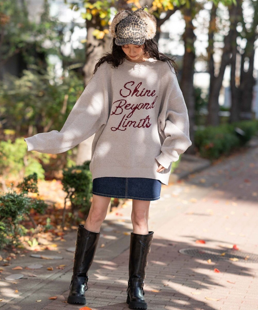 WEGO 【ユニセックス着用ITEM】ベロアモールグラフィックプルオーバー 