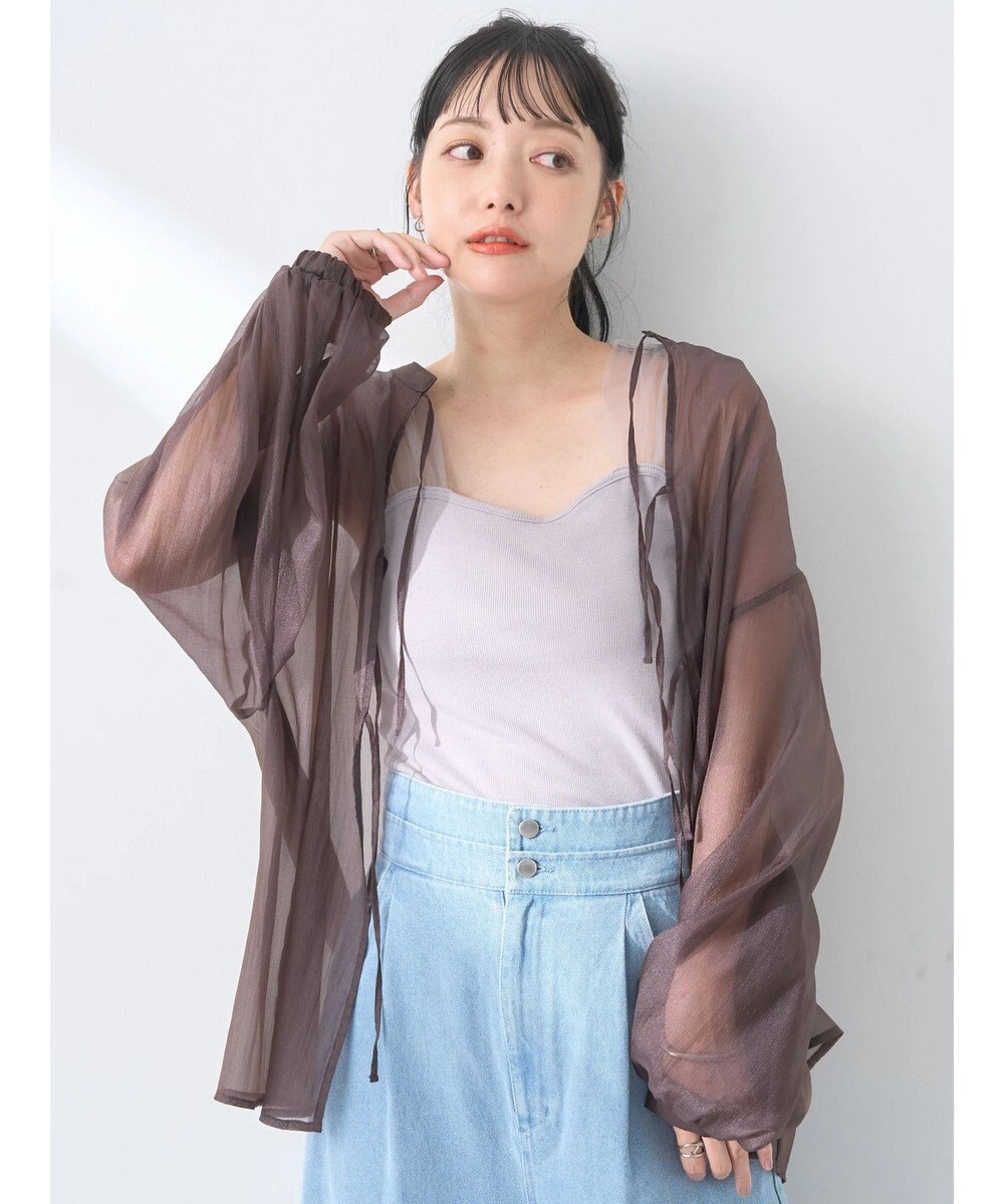 earth music&ecology シアーリボンシャツ 