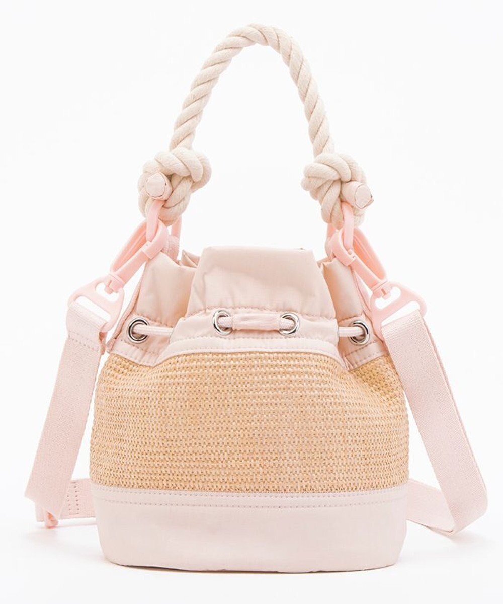 LeSportsac RAFFIA MINI BUCKET/ピーチブラッシュラフィア 