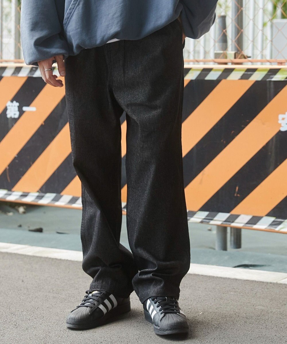 WEGO 【ウエストゴム/SMLサイズ展開】デニムイージーストレートパンツ2 