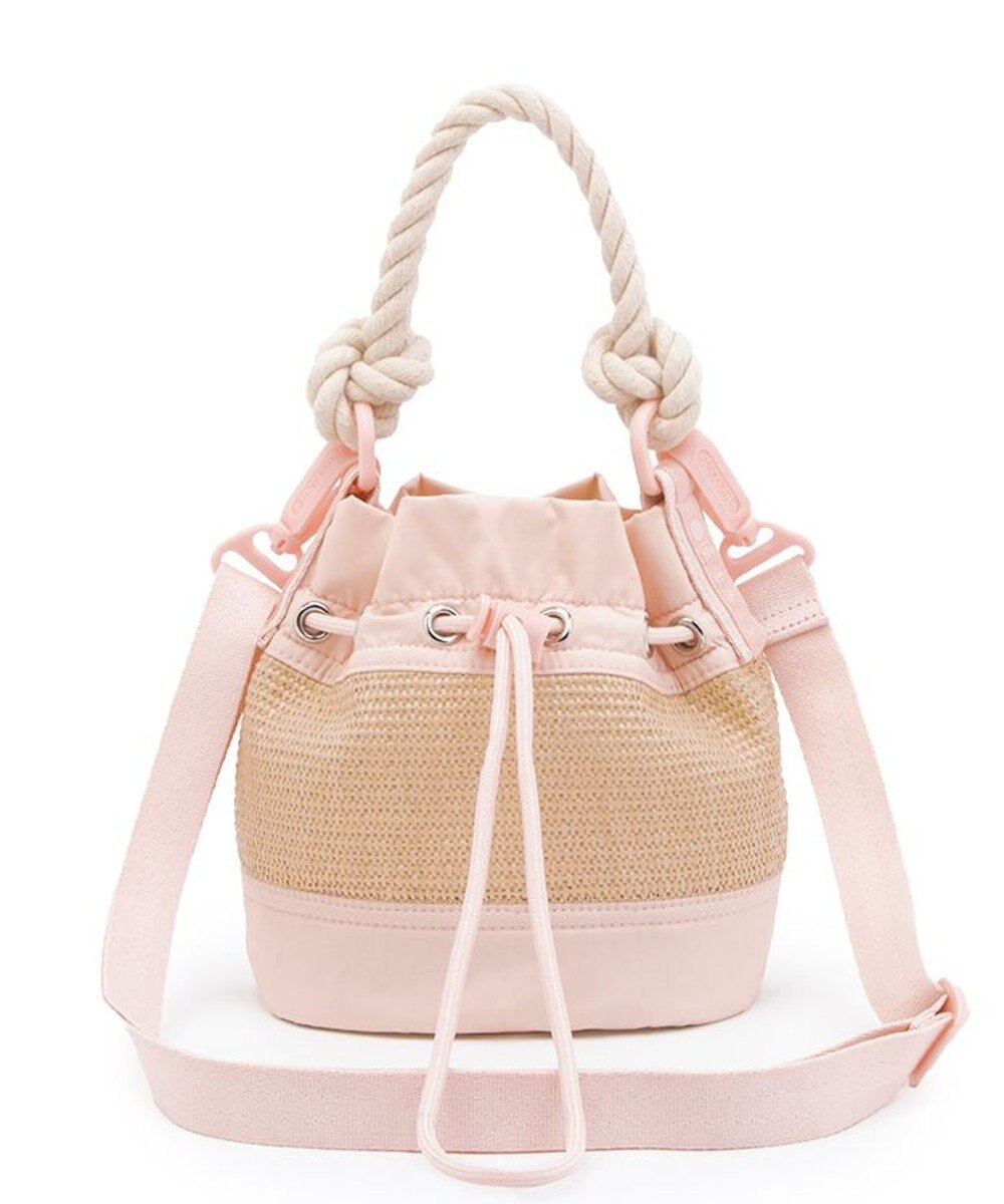 LeSportsac RAFFIA MINI BUCKET/ピーチブラッシュラフィア 