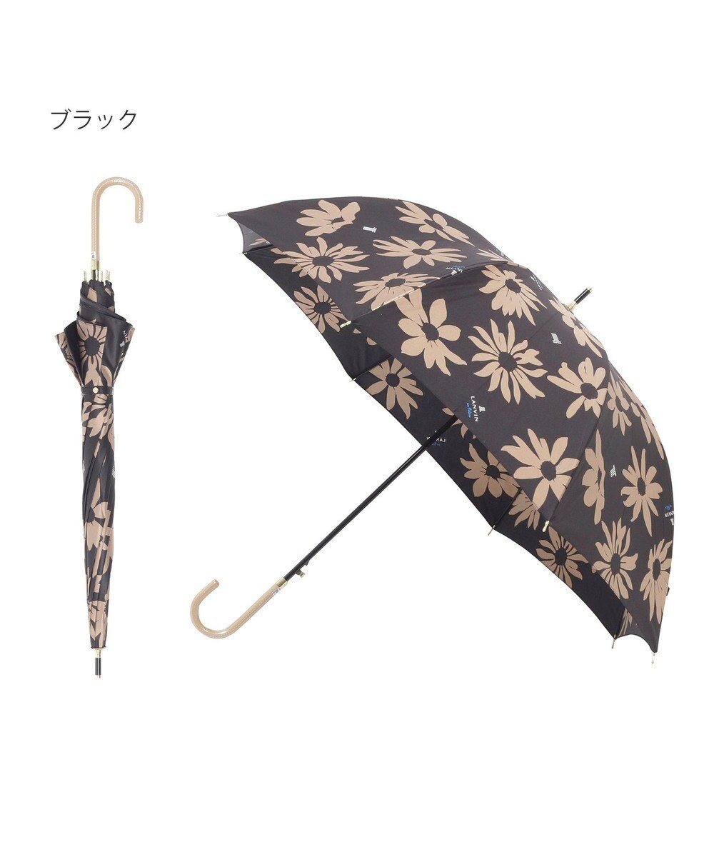 MOONBAT 【耐風】ランバン オン ブルー (LANVIN en Blue) 長傘 サテン ビッグフラワー 