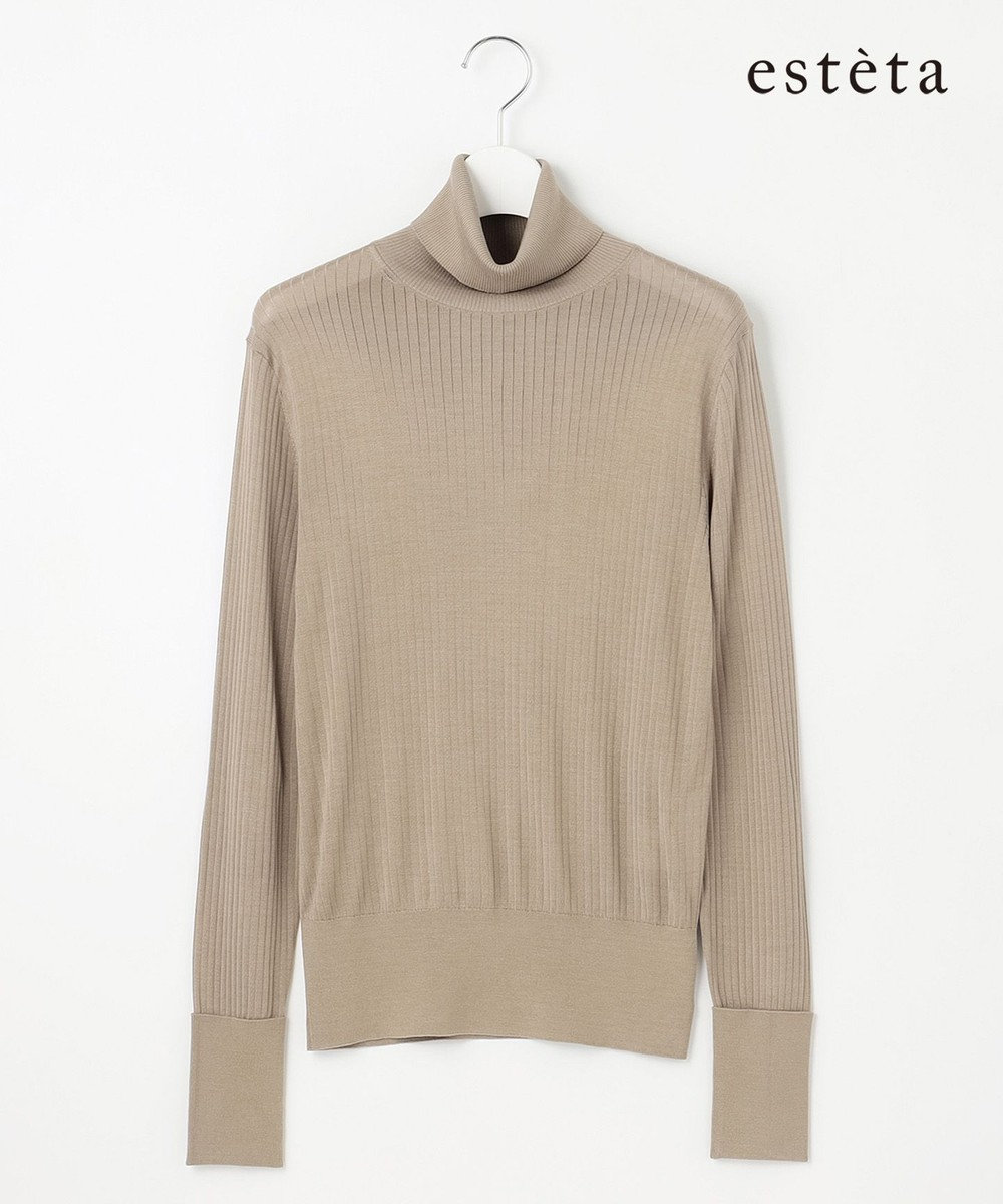 23区 【エステータ】シルクリブ タートルニット 
