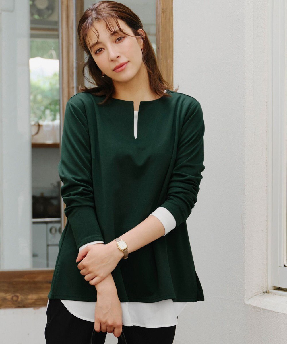 Tiaclasse 【安田美沙子さん着用・選べる裾】 レイヤードヘムカットソーTシャツ 