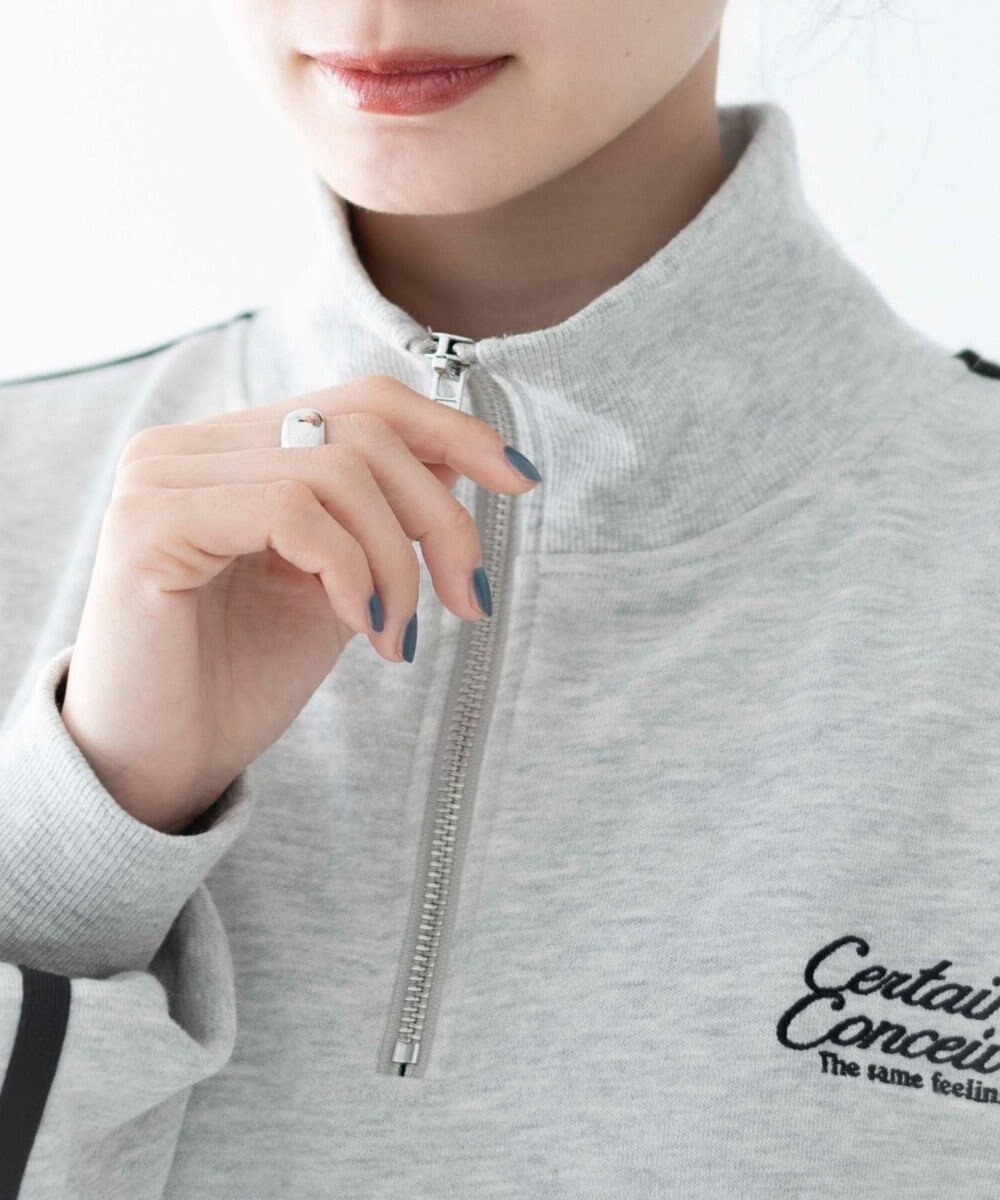 WEGO ラインハーフジップBIGスウェット 