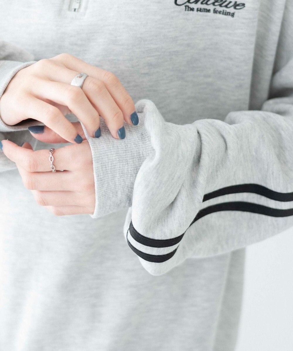 WEGO ラインハーフジップBIGスウェット 