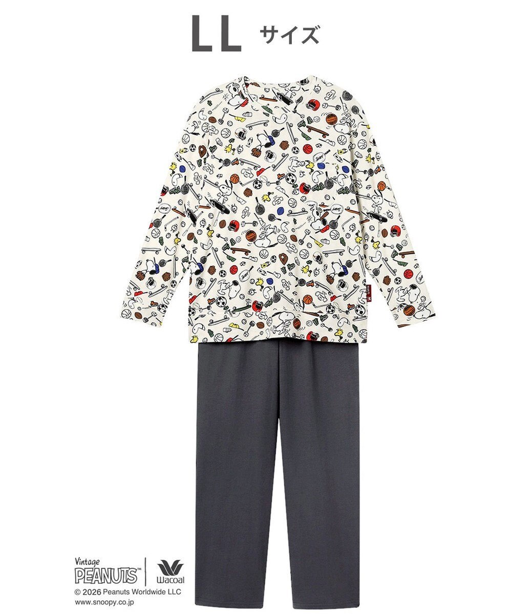 WACOAL PEANUTS パジャマ 長袖 長ズボン 綿100%(本体) スヌーピー レディース FDX561 /ワコール 
