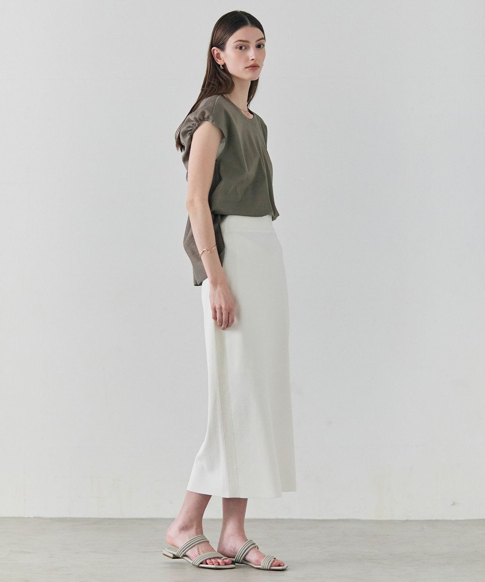 BEIGE， NADIA / 異素材ライン ストレッチニットスカート 