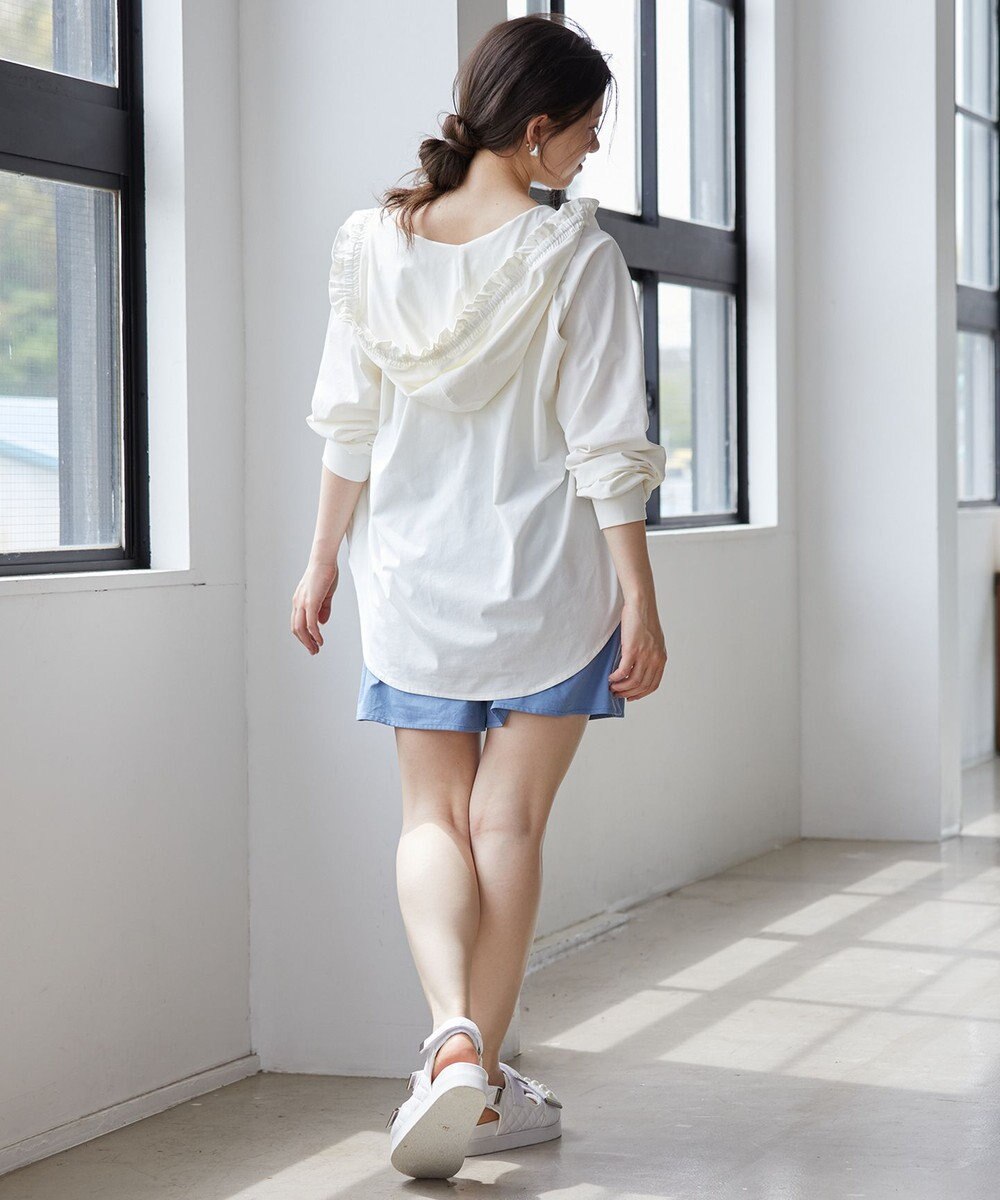 Feroux 【接触冷感・UVカット・吸水速乾】ラッシュガードフリル パーカー 