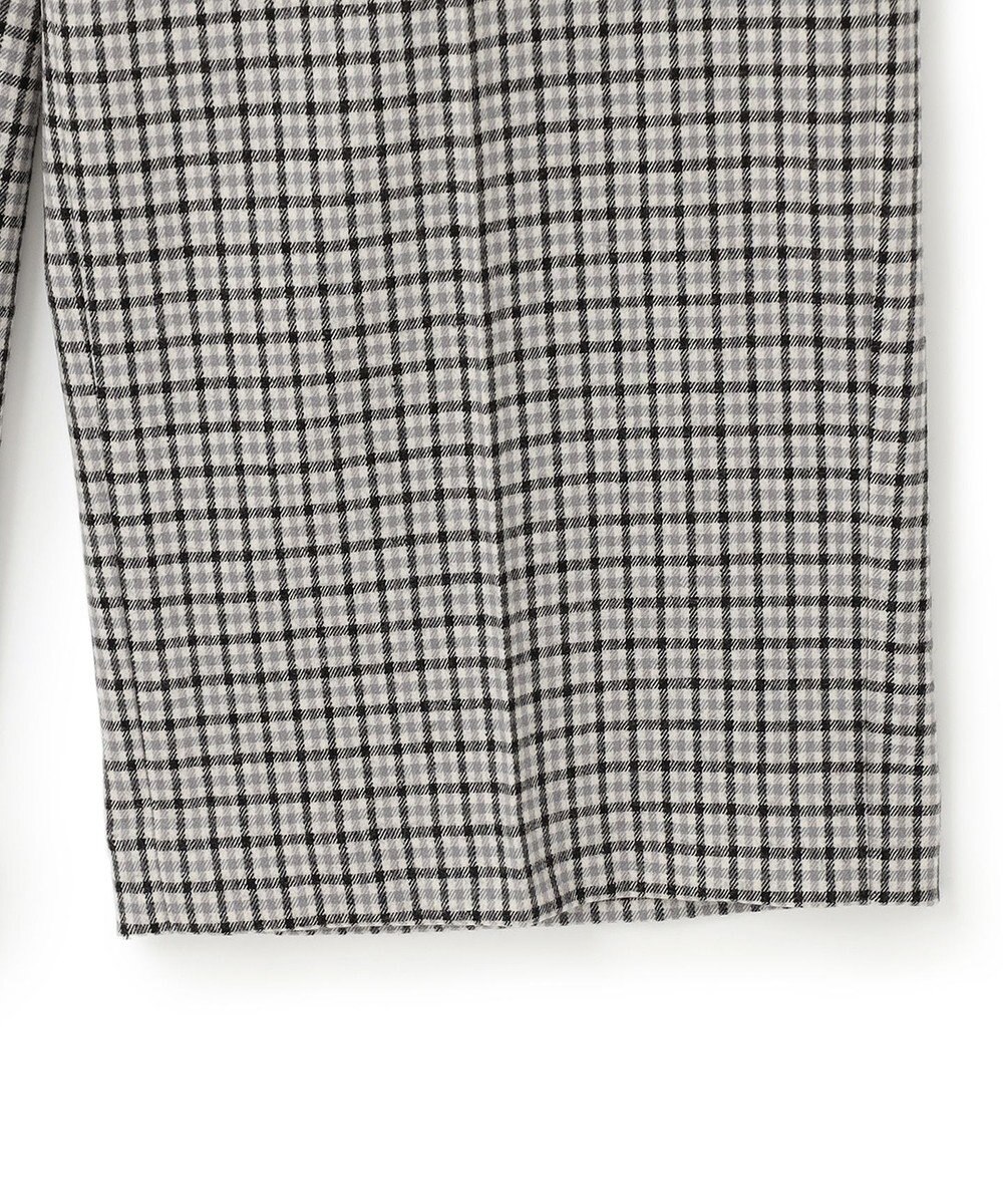 23区 L ウールミルドストレッチチェック ワイドパンツ 