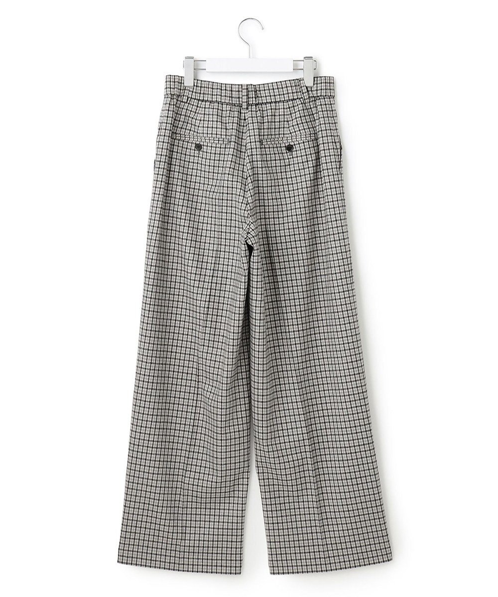 23区 L ウールミルドストレッチチェック ワイドパンツ 