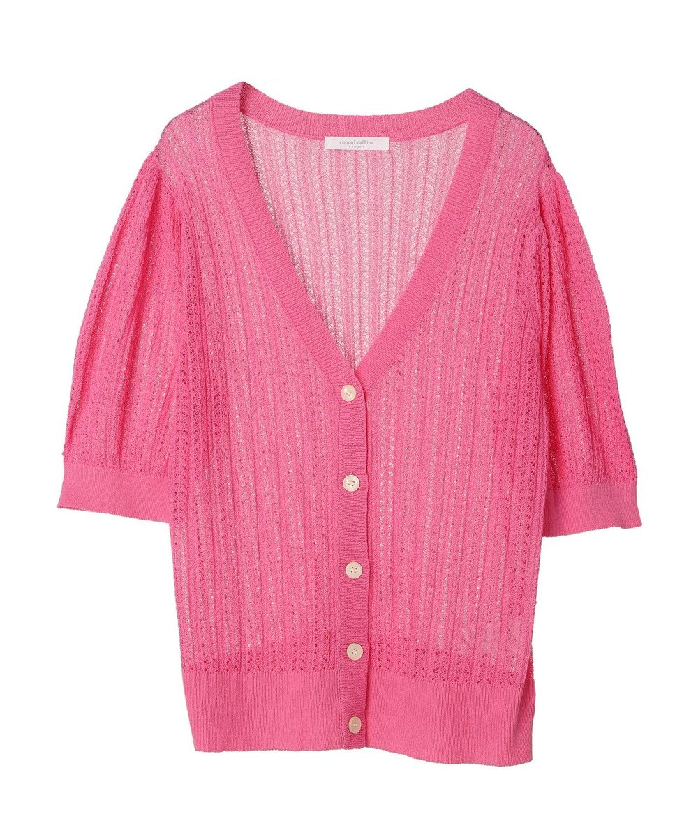 Green Parks すかし柄コンパクトシアーカーディガン 