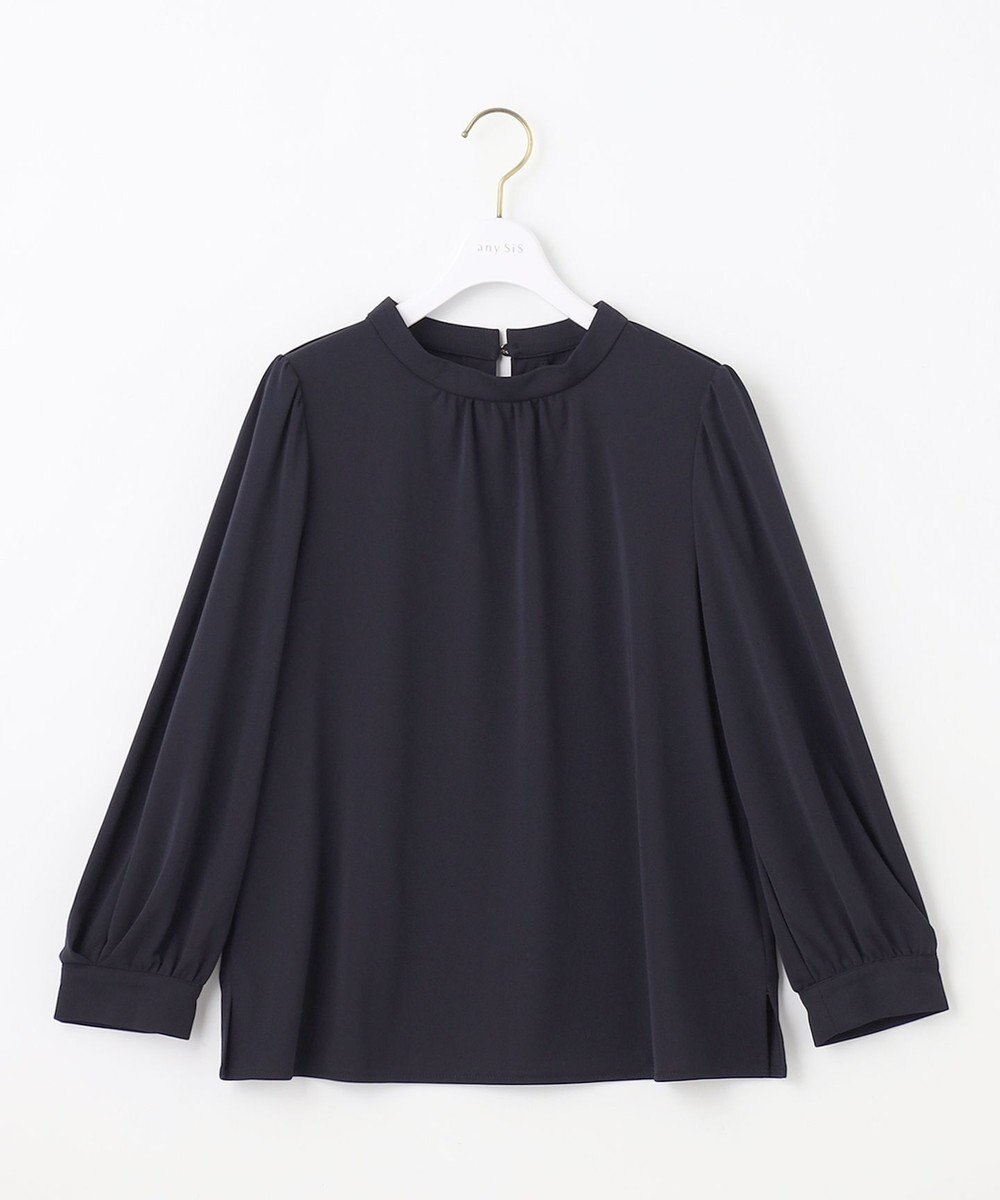 ANY SIS L 【UVケア】イージーケアスタンドネック ブラウス 