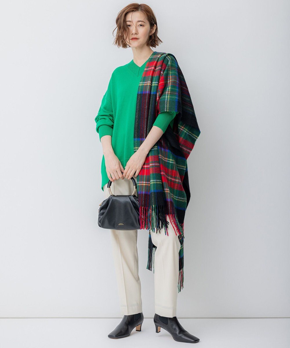 23区 【洗える】ウールミドルゲージ Vネック チュニック ニット 