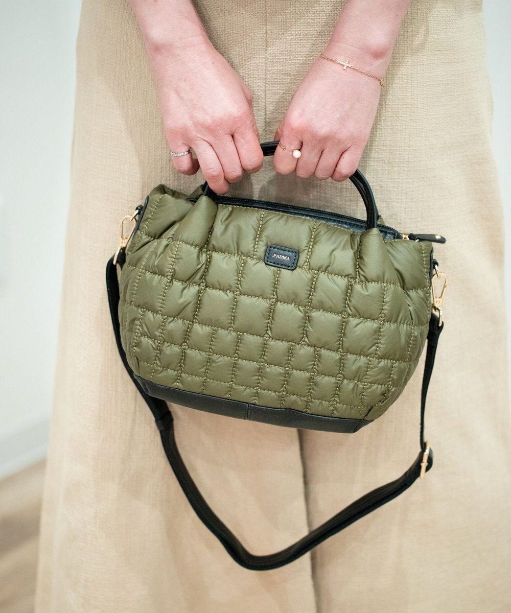 style code 【PADMA/パドマ】レザー x ナイロンキルティング ミニボストン ショルダーバッグ 