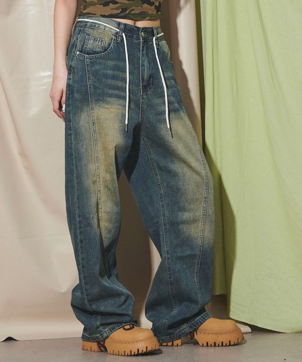 WEGO ウォッシュストリングデニム 