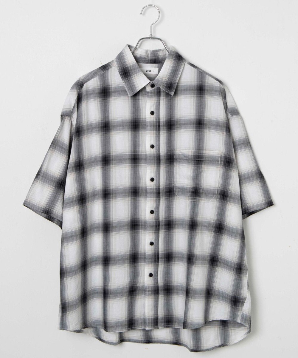 WEGO オンブレチェックシャツ（S） 