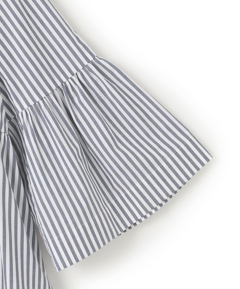 UNFILO コットンブロード フリルネックシャツ 