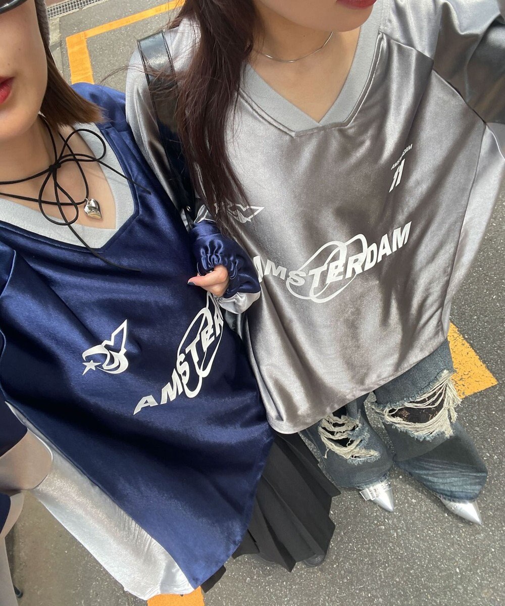 WEGO サテンゲームグラフィックプルオーバー 