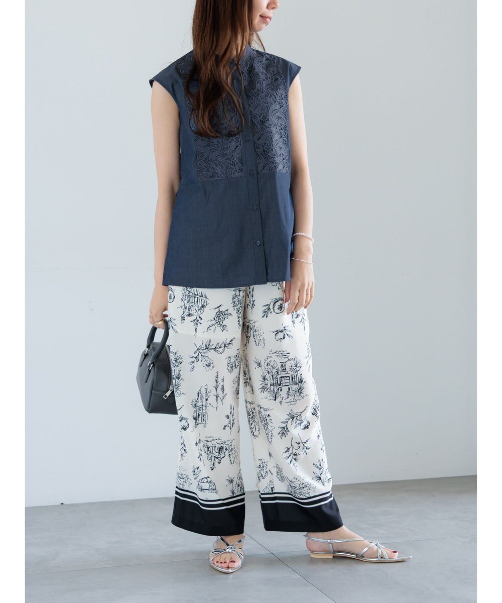 Te chichi リーフレースノースリーブチュニックシャツ 