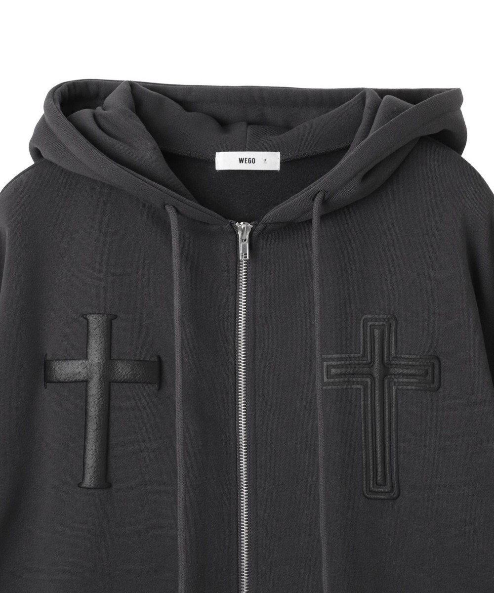 WEGO 【裏起毛/セットアップ対応】グラフィック裏起毛ZIPビッグパーカー 