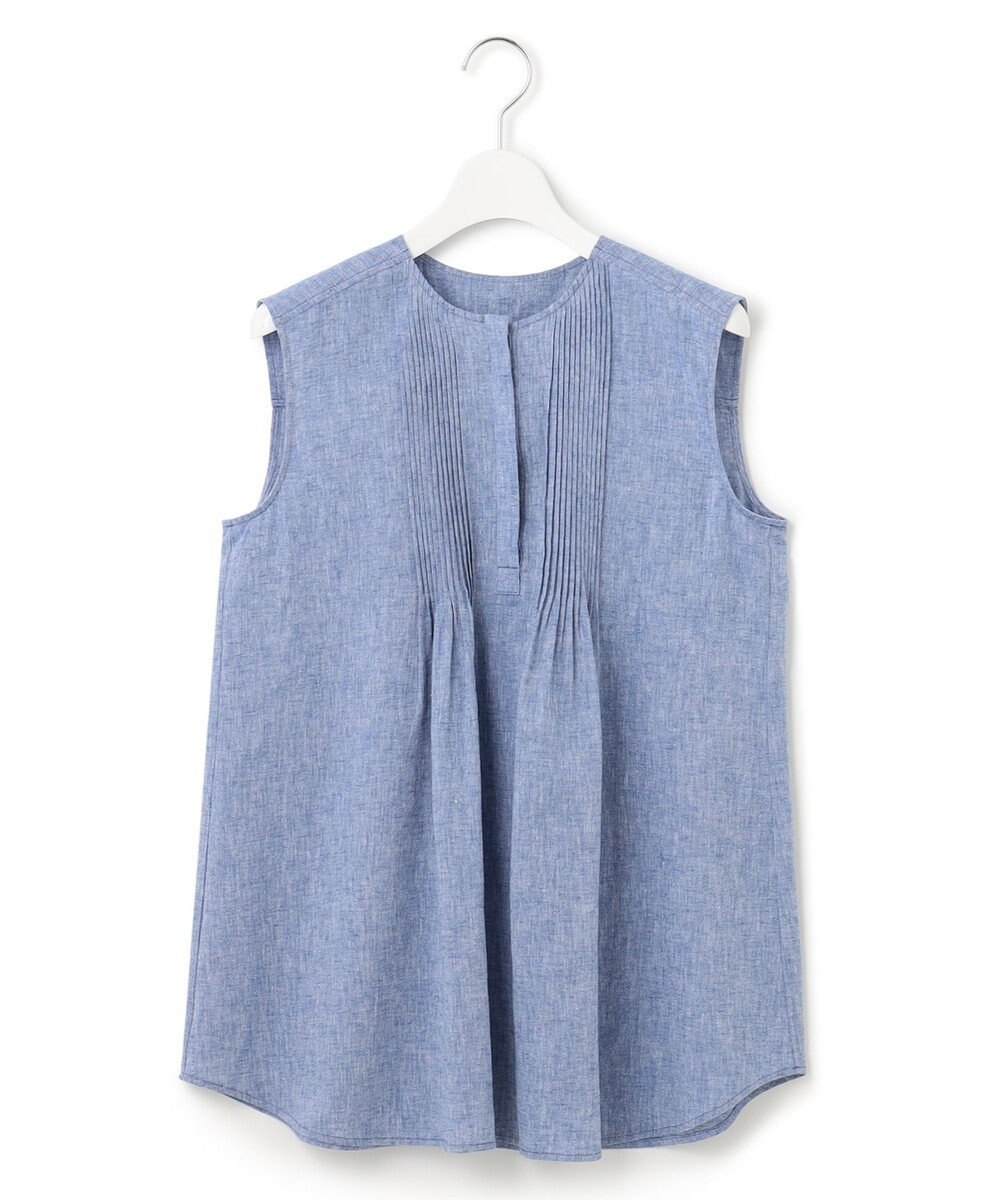 23区 【SLOW/洗える】リネンコットン ノースリーブブラウス 