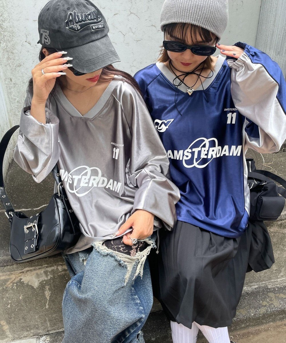 WEGO サテンゲームグラフィックプルオーバー 