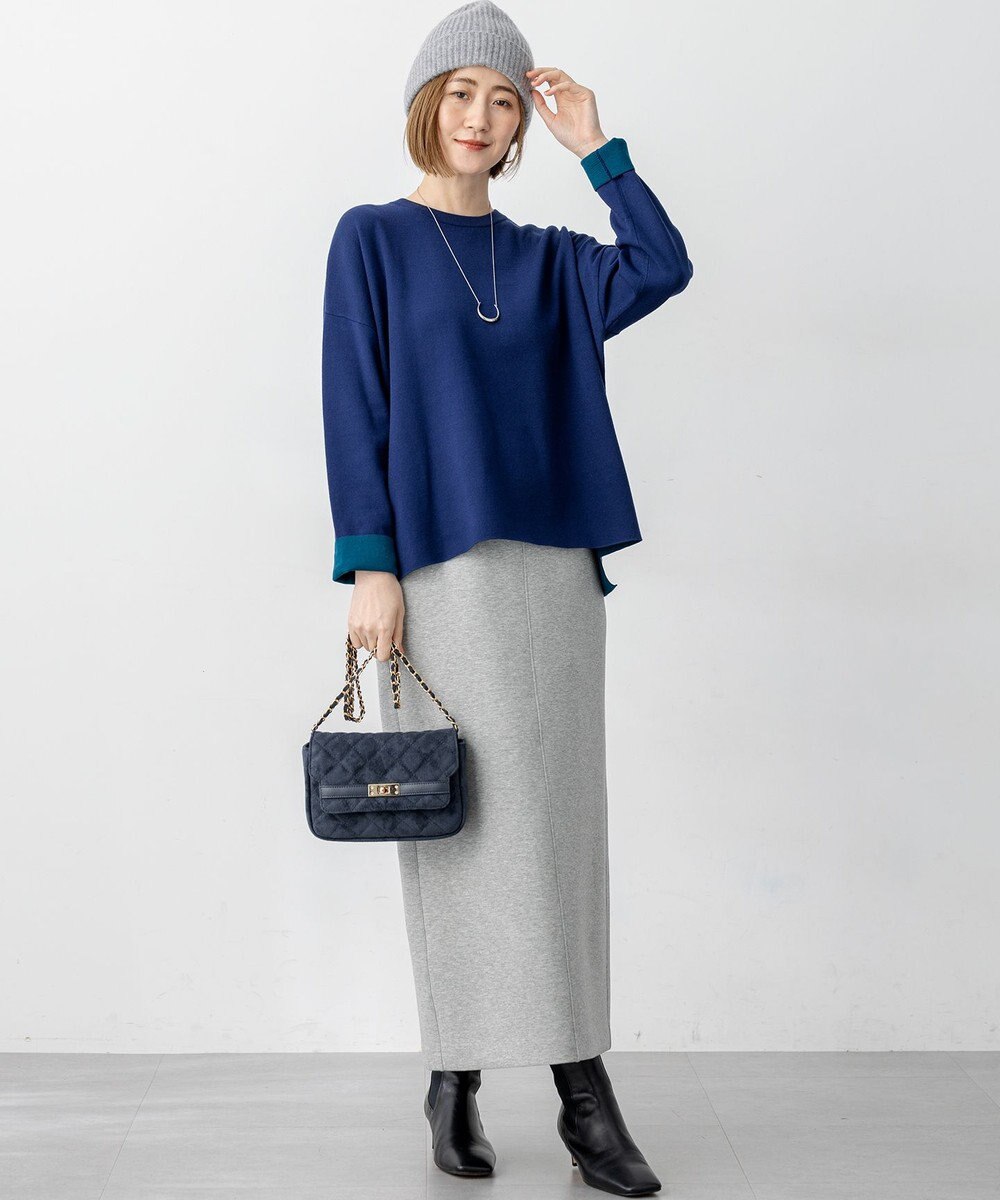 23区 L 【洗える】ダブルフェイス プルオーバー ニット 