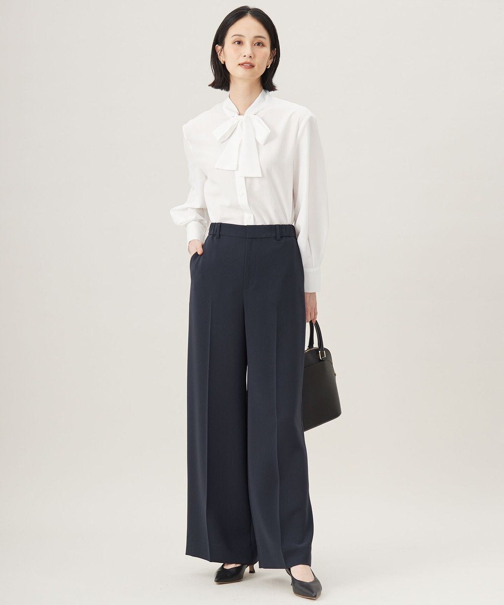 自由区 【セットアップ対応・洗える】トリアセダブルクロス ワイドパンツ 